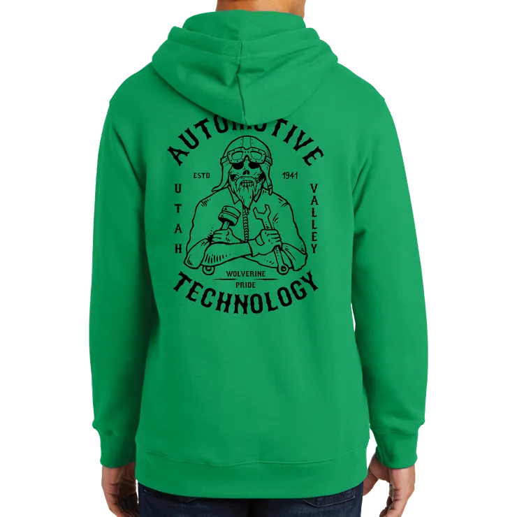 Port & Company Fan Favorite Fleece Pullover Hooded Sweatshirt- Automotive Skull and UVU Mono