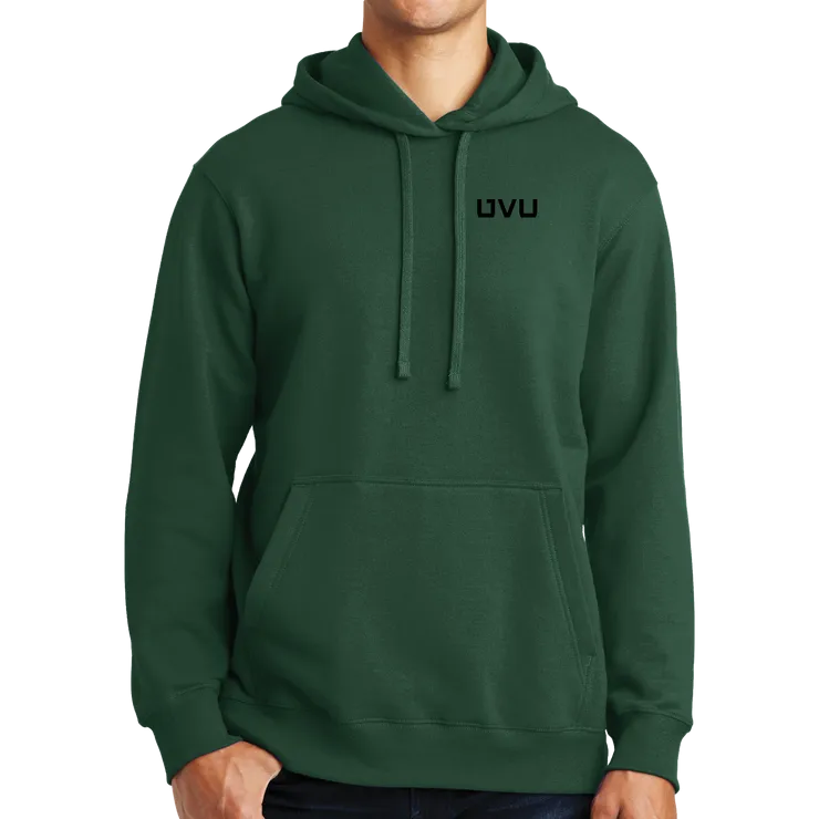 Port & Company Fan Favorite Fleece Pullover Hooded Sweatshirt- Automotive Skull and UVU Mono