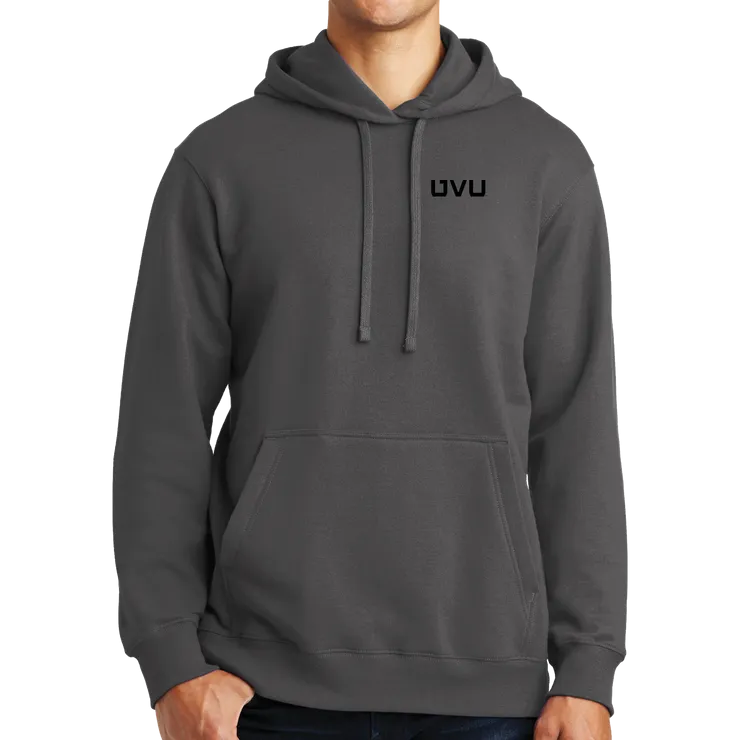 Port & Company Fan Favorite Fleece Pullover Hooded Sweatshirt- Automotive Skull and UVU Mono