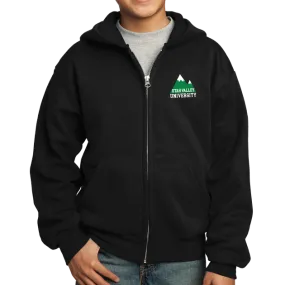 Port & Company Youth Core Fleece Full-Zip Hooded Sweatshirt- Mountain