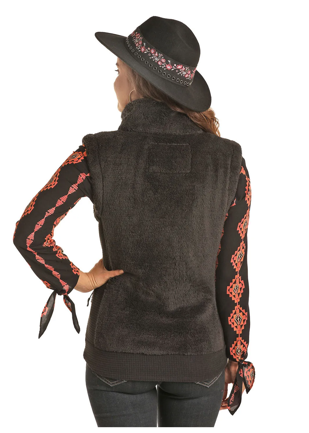 Powder River Women's Micro Berber Zip Front Western Vest