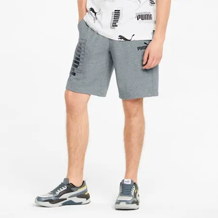 Power Logo Men's Shorts | Medium Gray Heather | PUMA SHOP ALL PUMA | PUMA 