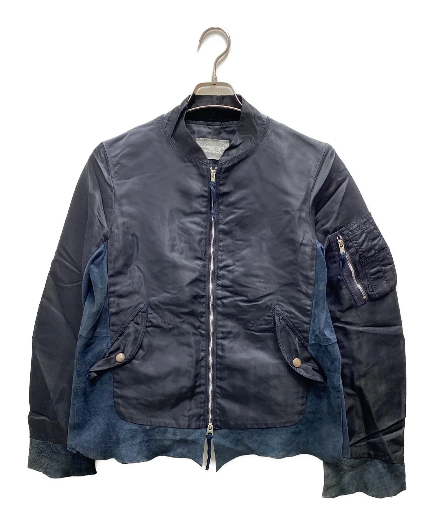 [Pre-owned] TAKAHIROMIYASHITA TheSoloIst. Leather Switched Zip-Up Nylon Jacket s.0552