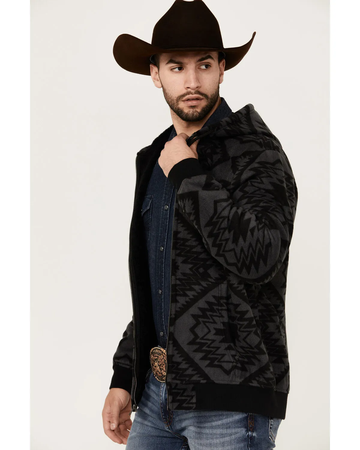 Product Name:  Cody James Men's Basin Southwestern Print Fleece Hooded Jacket