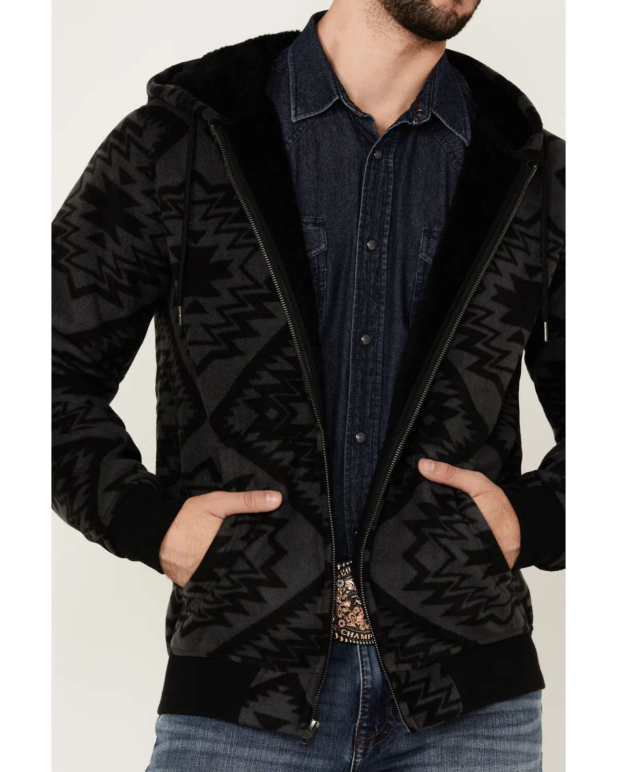 Product Name:  Cody James Men's Basin Southwestern Print Fleece Hooded Jacket