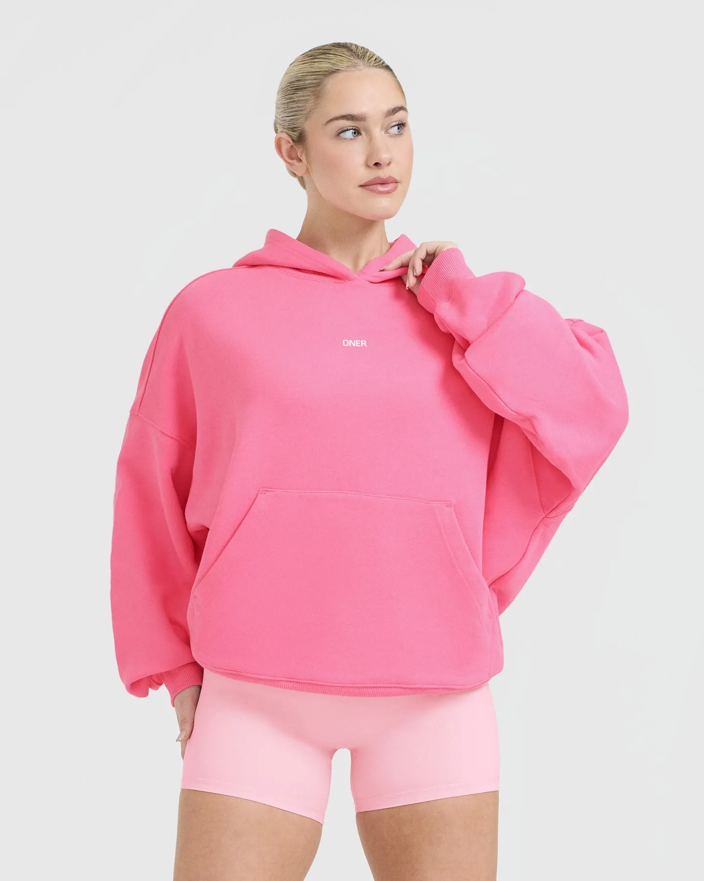 Raising the Bar Graphic Unisex Oversized Hoodie | Peony Pink