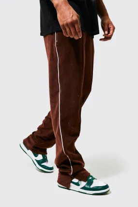 Regular Fit Man Pintuck Velour Joggers