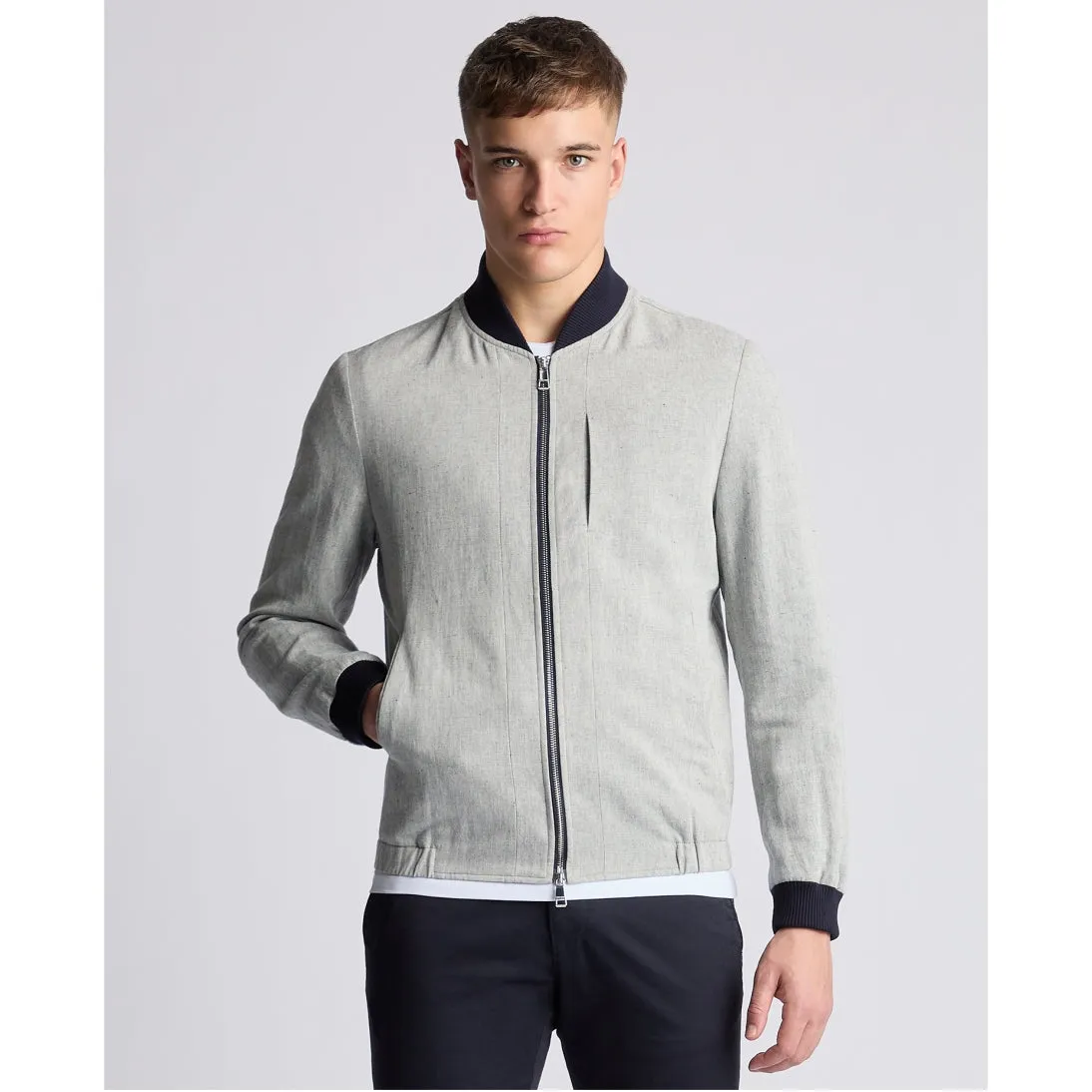 Remus Uomo Cotton & Linen Bomber Jacket Ryland 80492