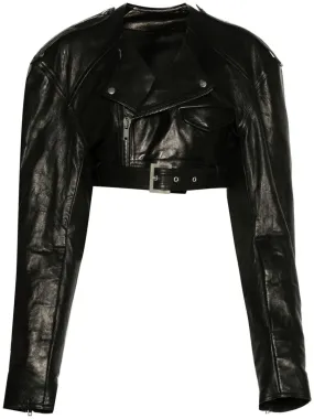 Rick Owens    Rick Owens Crop Biker Jacket Without Collar