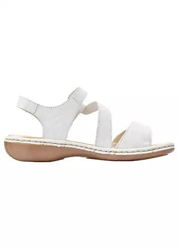 Rieker 659C7 Ladies White Hook & Loop Sandals | Grattan