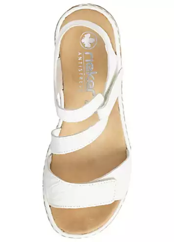 Rieker 659C7 Ladies White Hook & Loop Sandals | Grattan