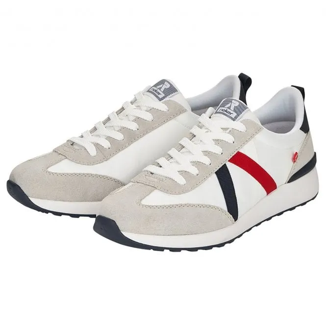 Rieker  Mens 07603-60 White Lace-Up Trainers