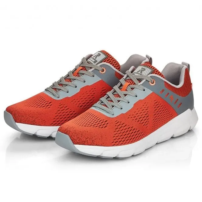 Rieker  Mens 07806-38 Orange Lace-Up Trainers