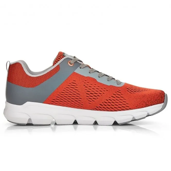 Rieker  Mens 07806-38 Orange Lace-Up Trainers