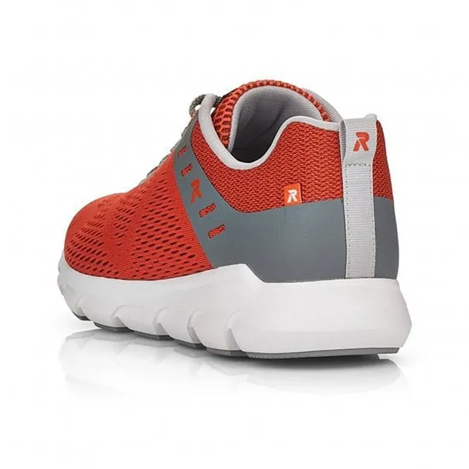 Rieker  Mens 07806-38 Orange Lace-Up Trainers