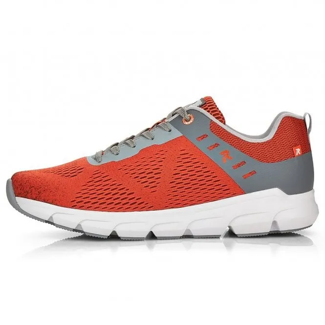 Rieker  Mens 07806-38 Orange Lace-Up Trainers