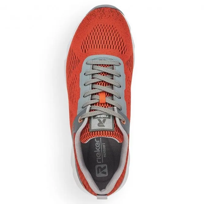 Rieker  Mens 07806-38 Orange Lace-Up Trainers