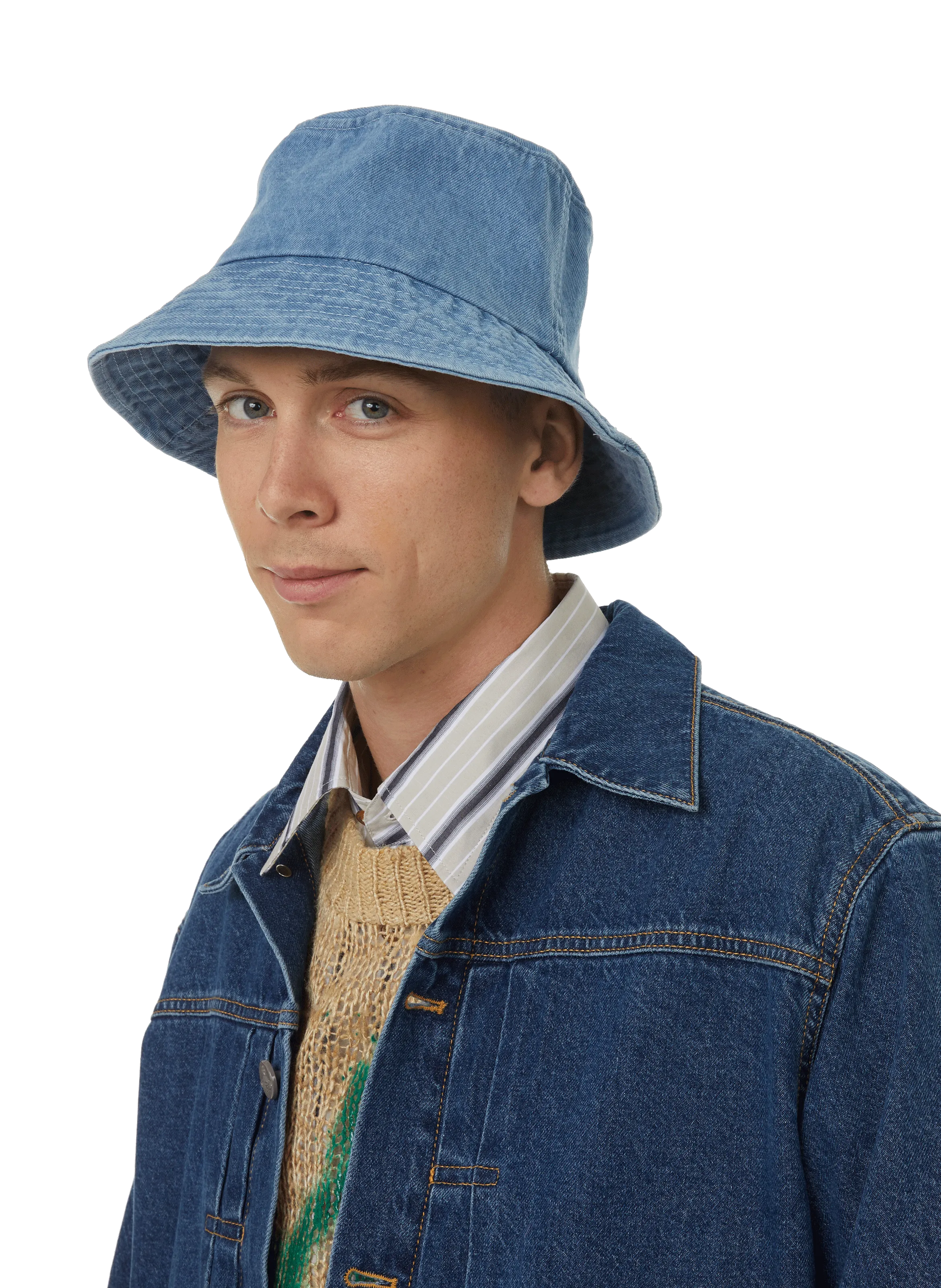 Saison 1865  Denim bucket hat - Green