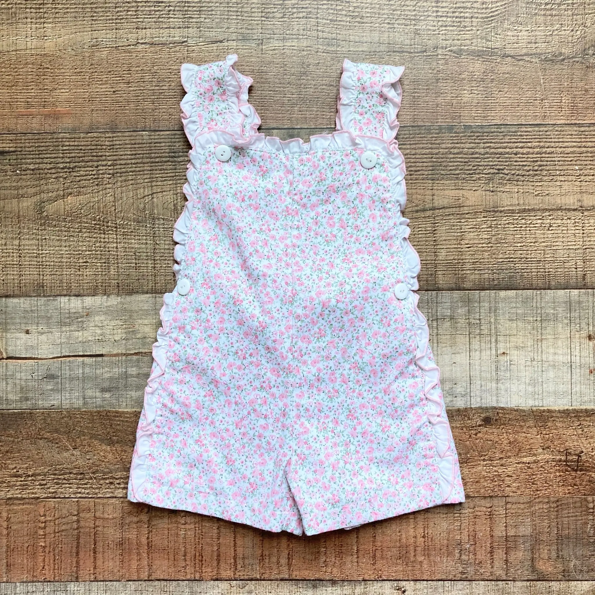 Sal & Pimenta Floral Soft Corduroy Romper- Size 2T