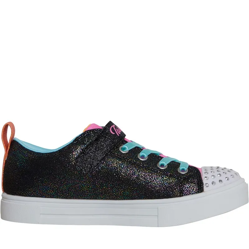 SKECHERS Girls Twinkle Sparks BFF Magic Trainers Black Multi