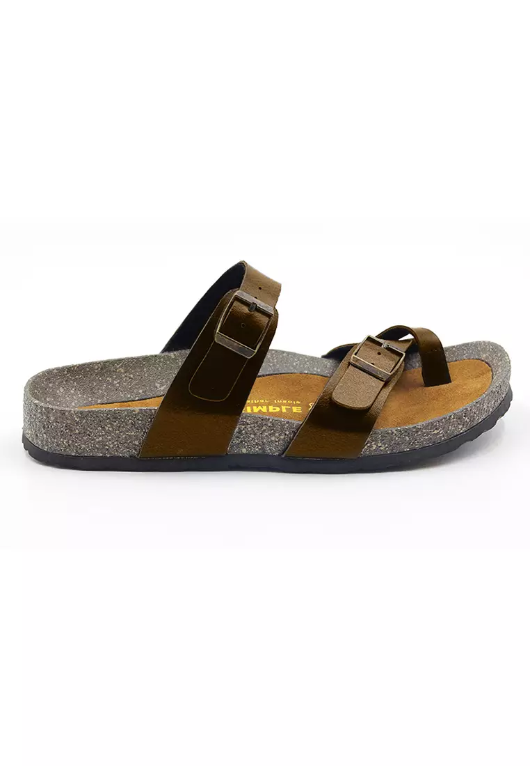 SoleSimple Dublin - Camel Leather Sandals & Flip Flops & Slipper