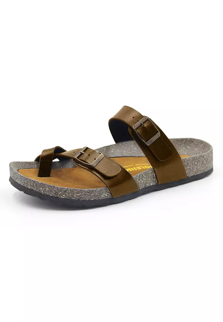 SoleSimple Dublin - Camel Leather Sandals & Flip Flops & Slipper