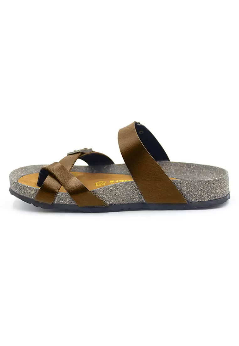 SoleSimple Dublin - Camel Leather Sandals & Flip Flops & Slipper