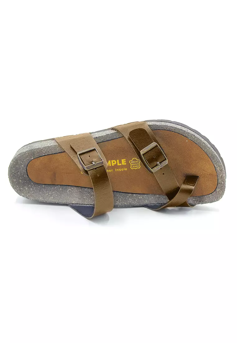 SoleSimple Dublin - Camel Leather Sandals & Flip Flops & Slipper