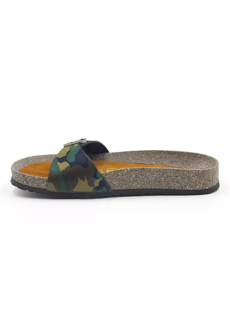 SoleSimple Lyon - Camouflage Leather Sandals & Flip Flops & Slipper