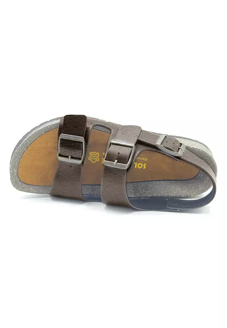 SoleSimple Milan - Dark Brown Leather Sandals & Flip Flops & Slipper