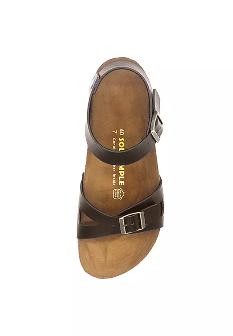 SoleSimple Naples - Dark Brown Leather Sandals & Flip Flops