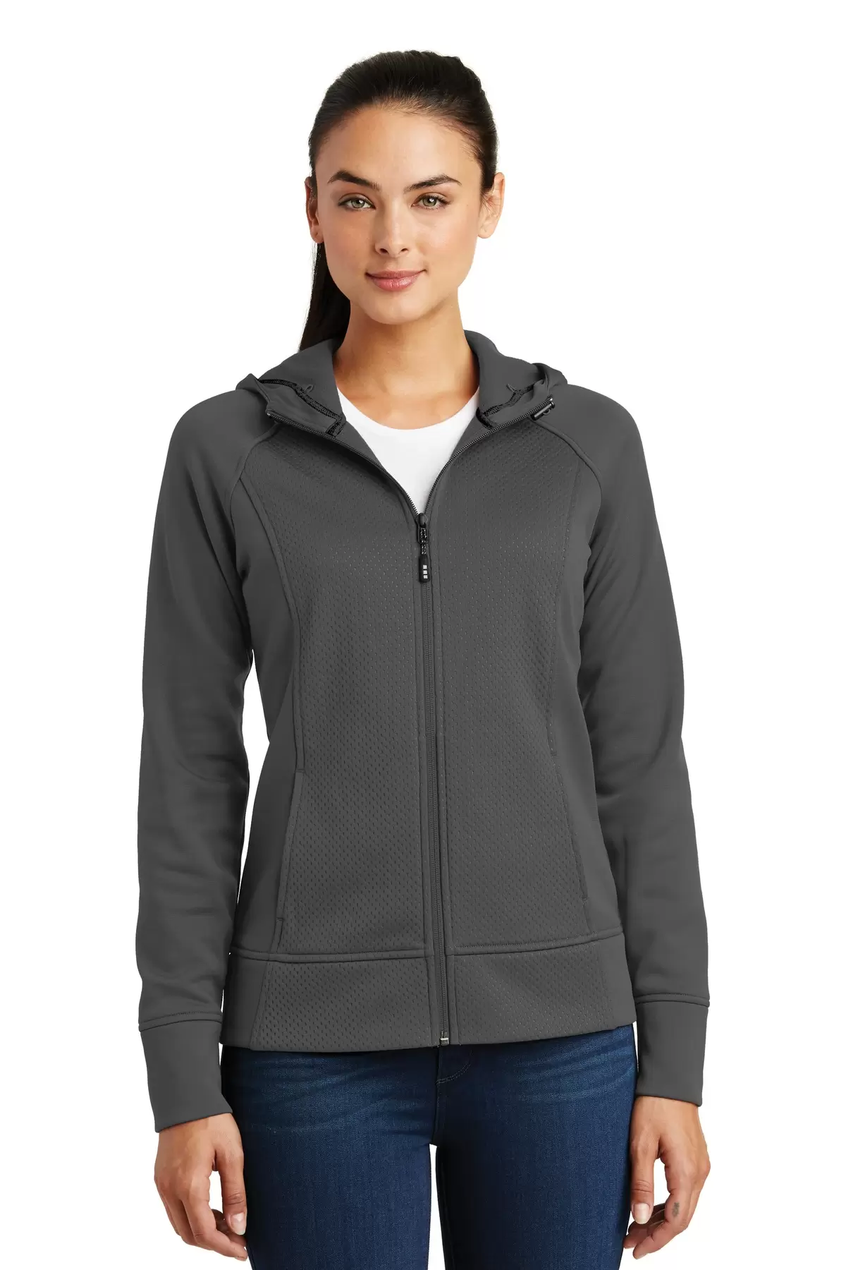 Sport Tek LST295 Sport-Tek Ladies Rival Tech Fleece Full-Zip Hooded Jacket SKU: LST295