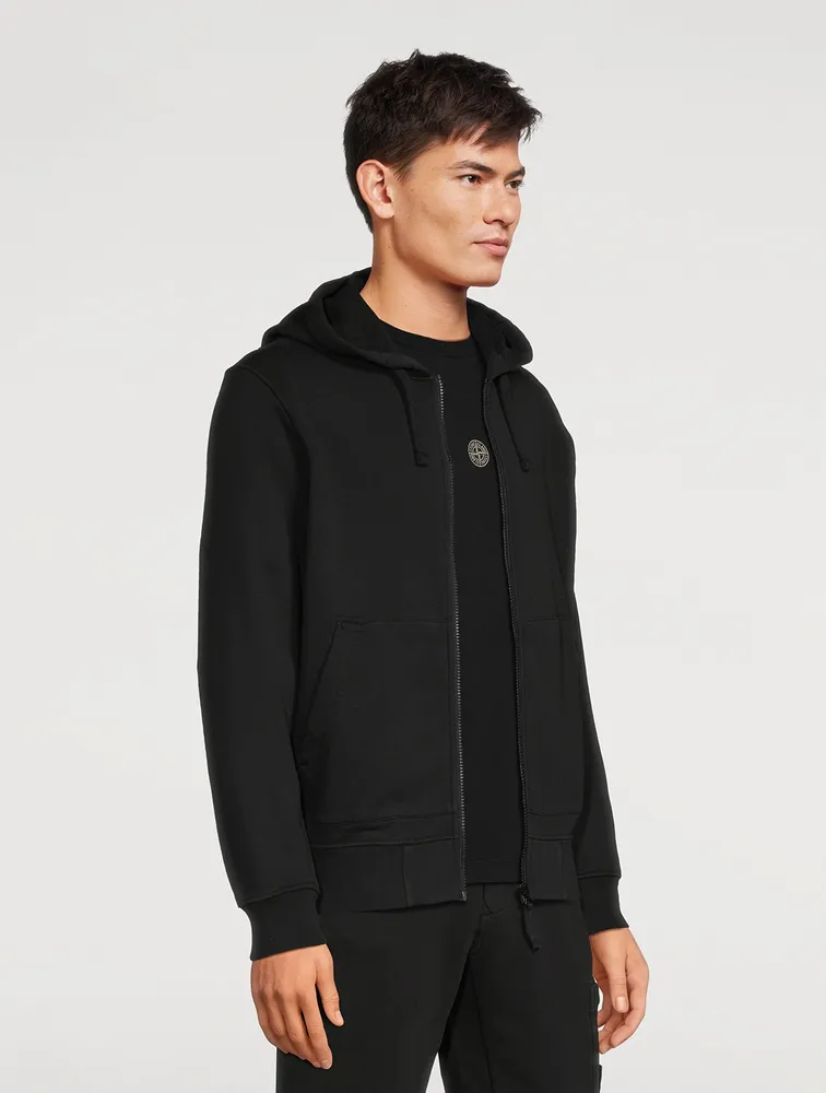 STONE ISLAND Garment-Dyed Cotton Fleece Zip Hoodie