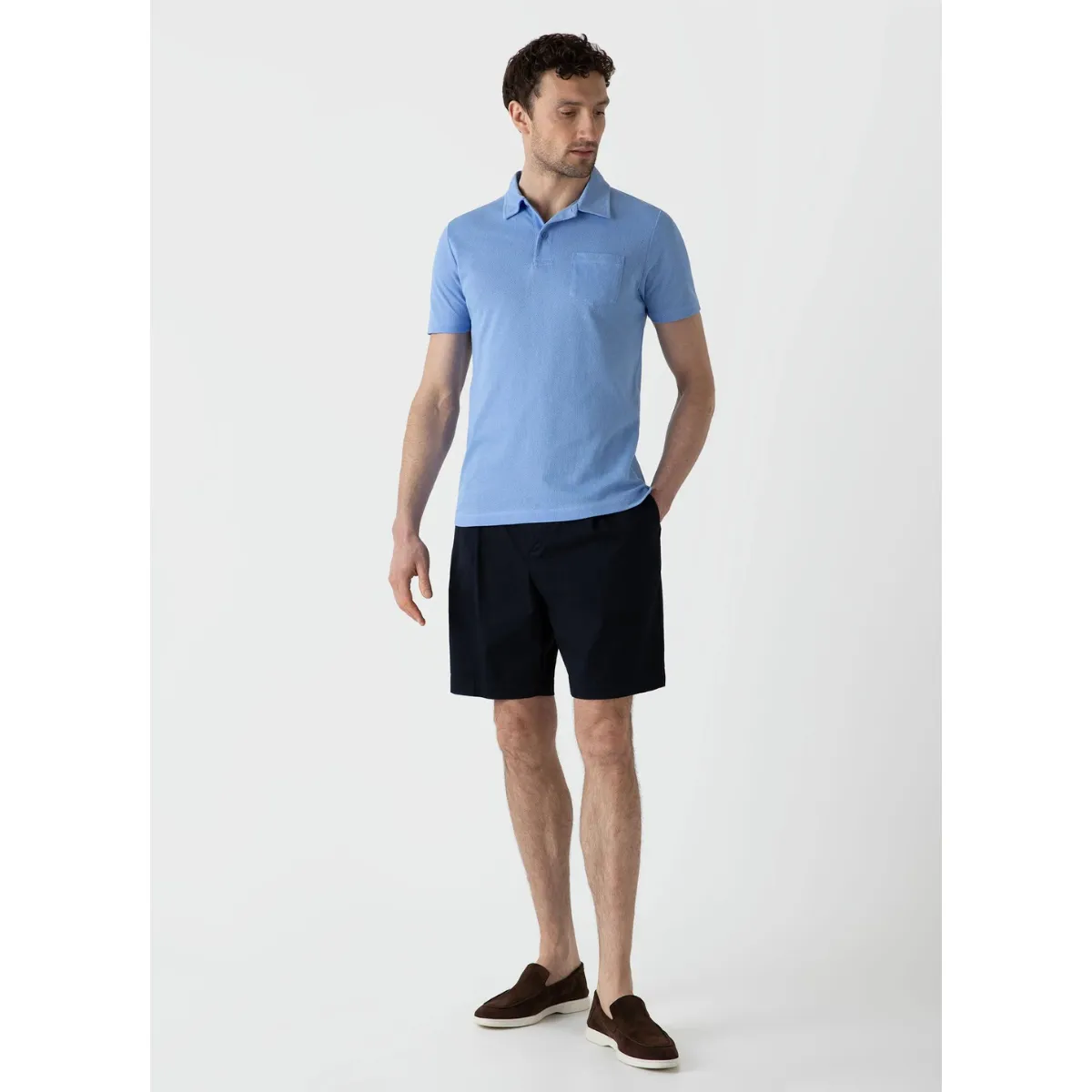 Sunspel   Riviera Polo Shirt Cool Blue