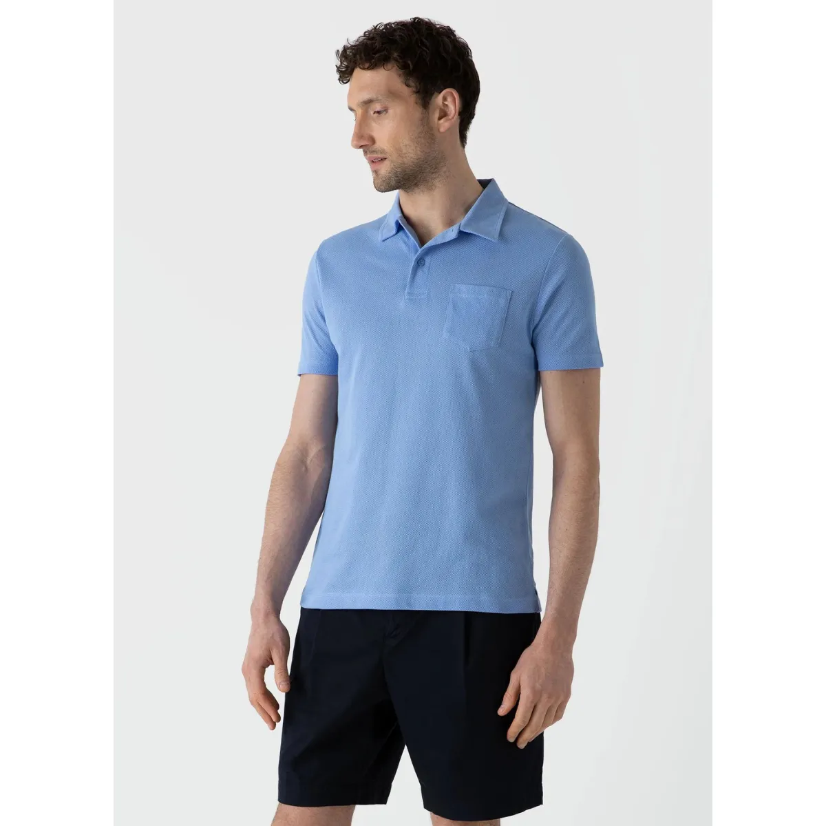 Sunspel   Riviera Polo Shirt Cool Blue