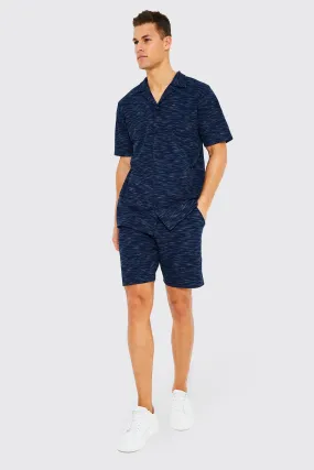 Tall Short Sleeve Waffle Shirt And Short Set | boohooMAN UK