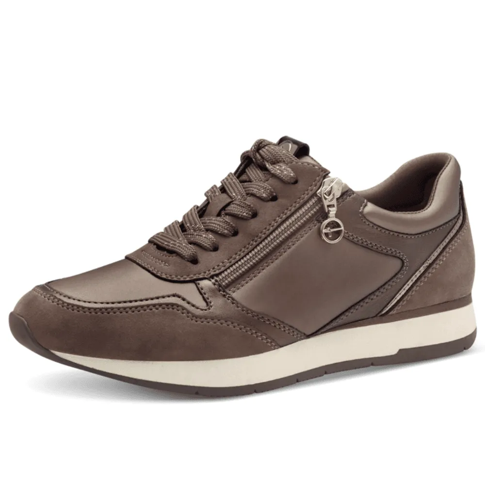 Tamaris 23603 Taupe Brown Side Zip Trainers