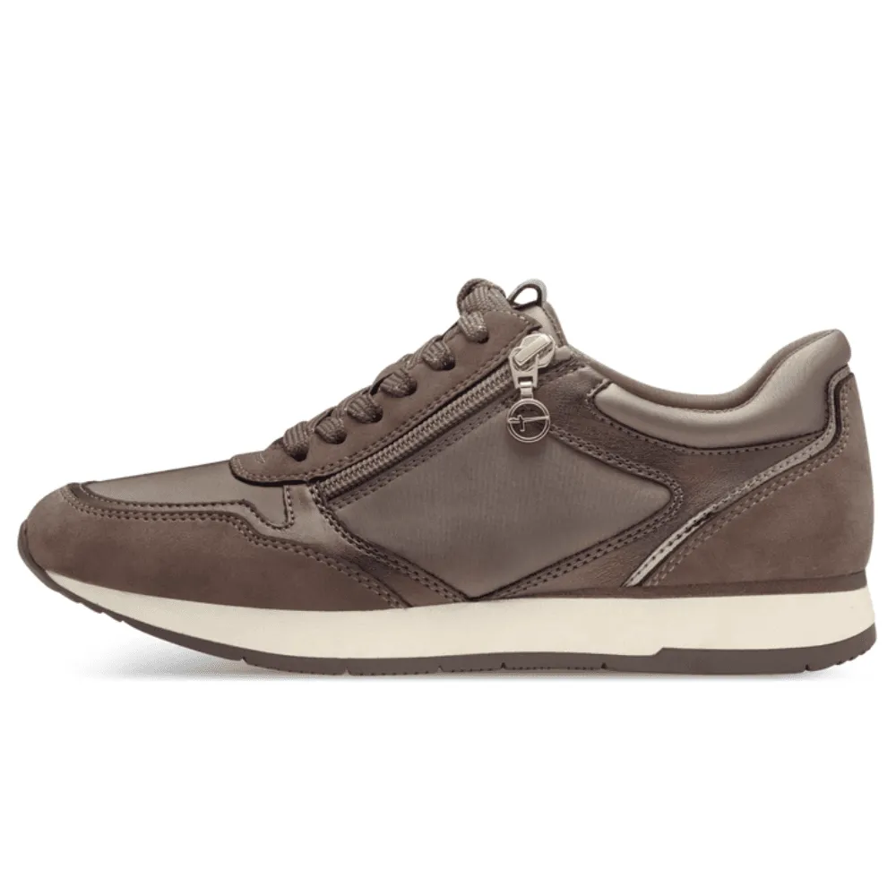 Tamaris 23603 Taupe Brown Side Zip Trainers