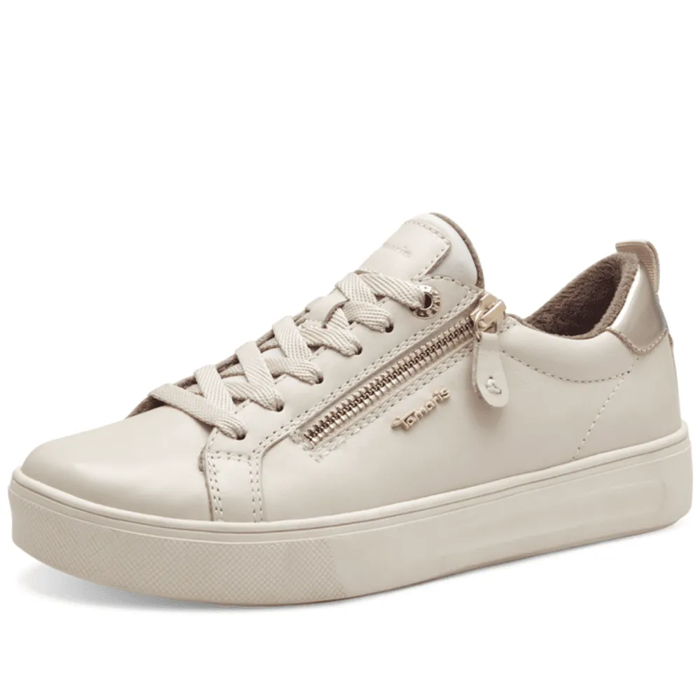 Tamaris Comfort 83707 Ivory Side Zip Trainers