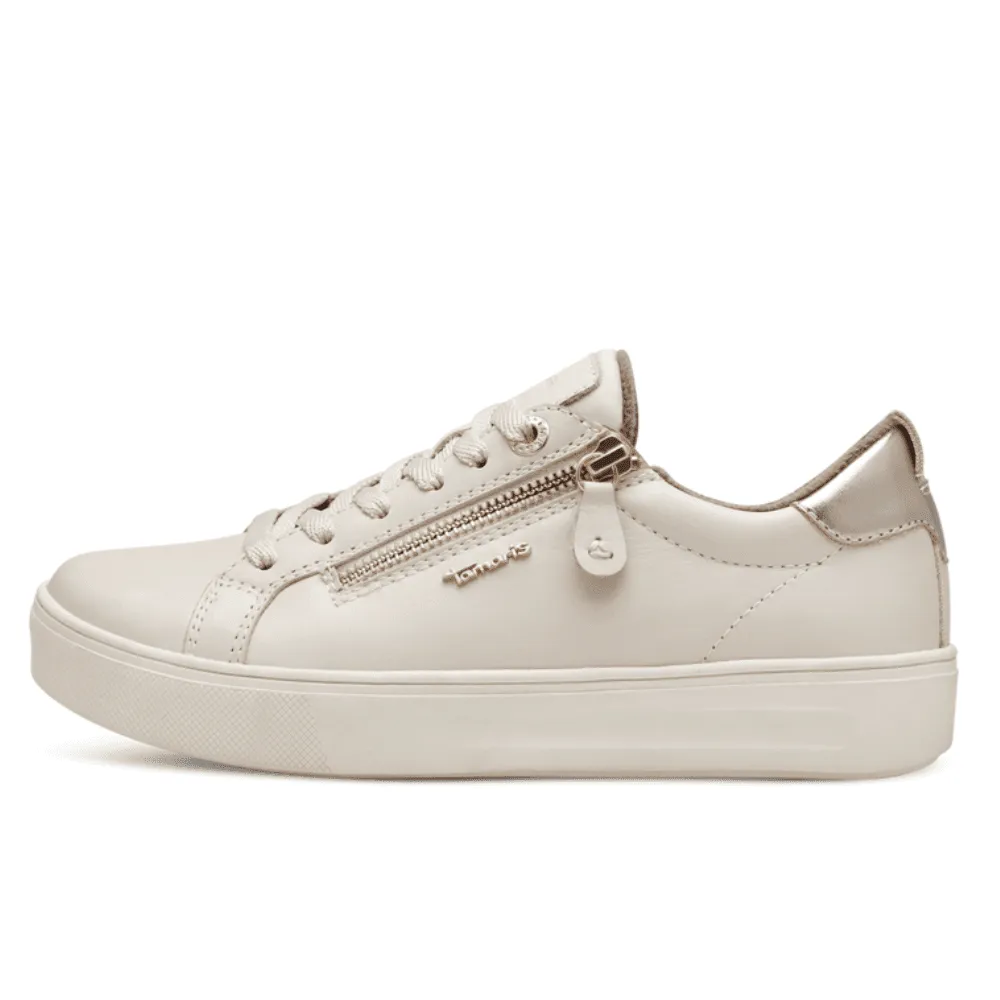 Tamaris Comfort 83707 Ivory Side Zip Trainers