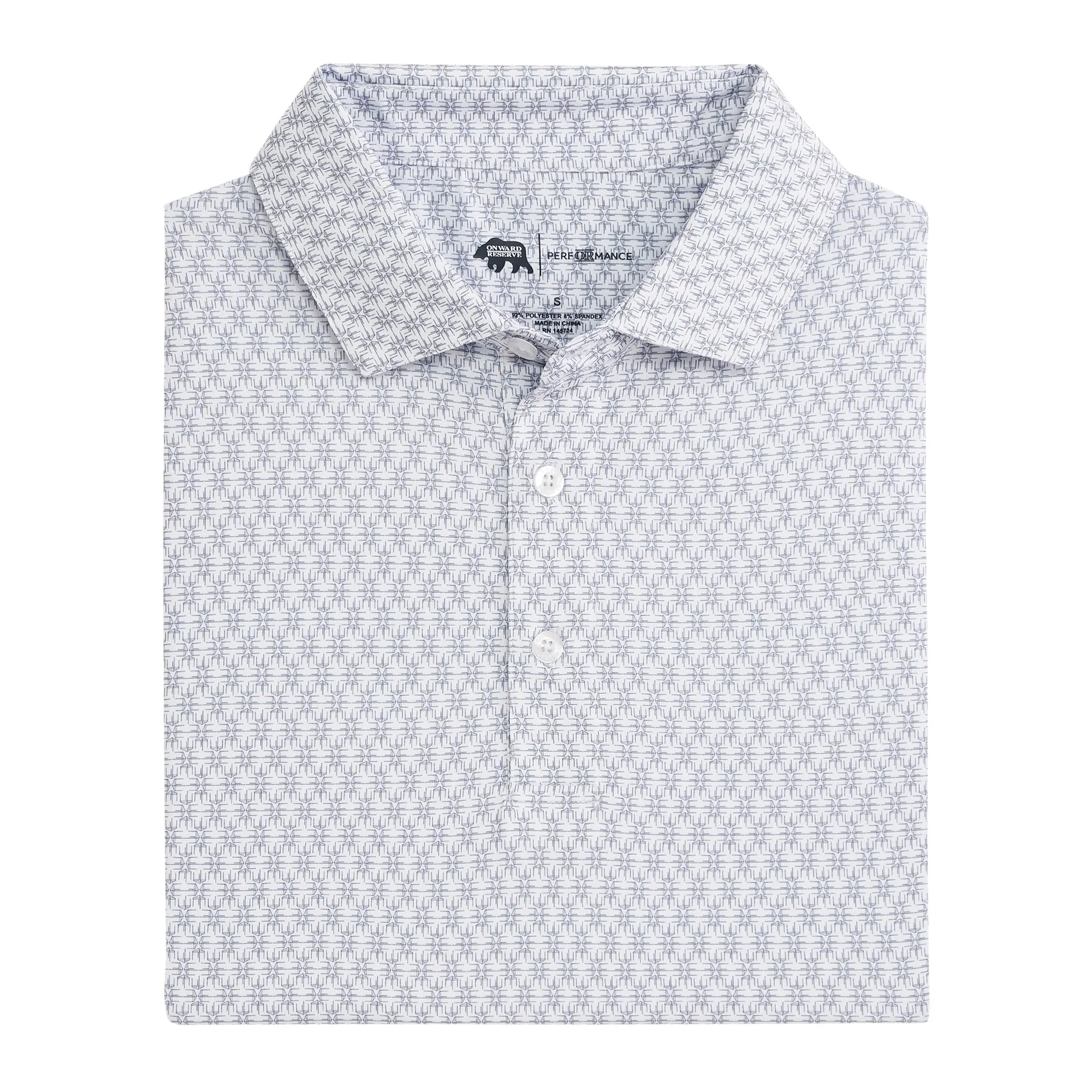 Tents Printed Performance Polo - White