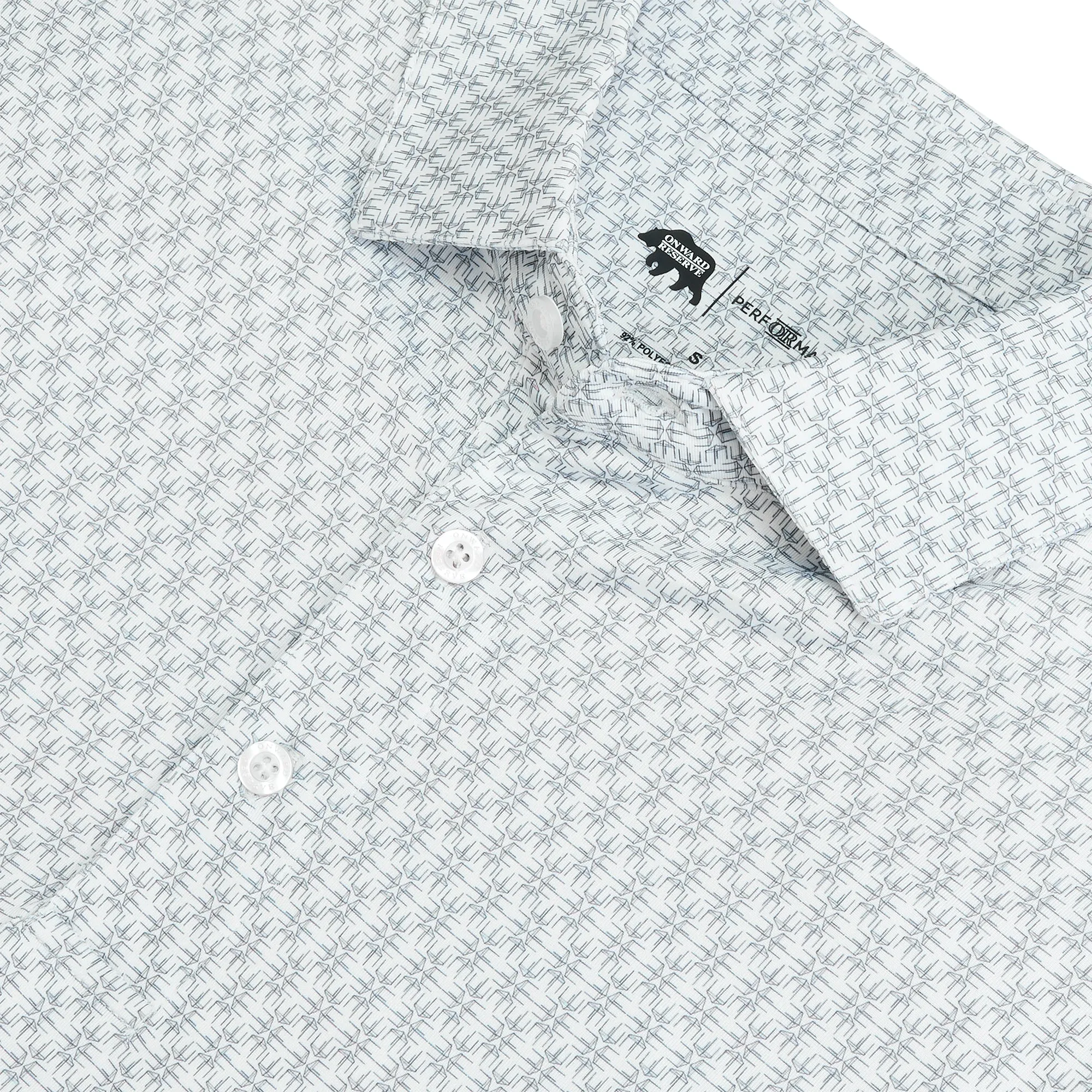 Tents Printed Performance Polo - White