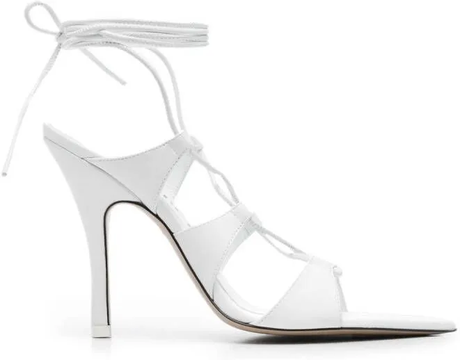 The Attico Renee lace-up 120mm sandals White