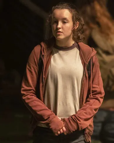 The Last of Us Bella Ramsey Maroon Hooded Jacket