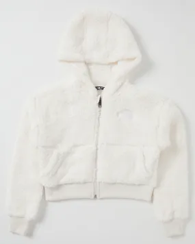 The North Face Girls Suave Oso Full Zip Hooded Jacket - Gardenia White | SurfStitch