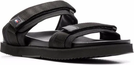 Tommy Hilfiger logo-plaque touch-strap sandals Black