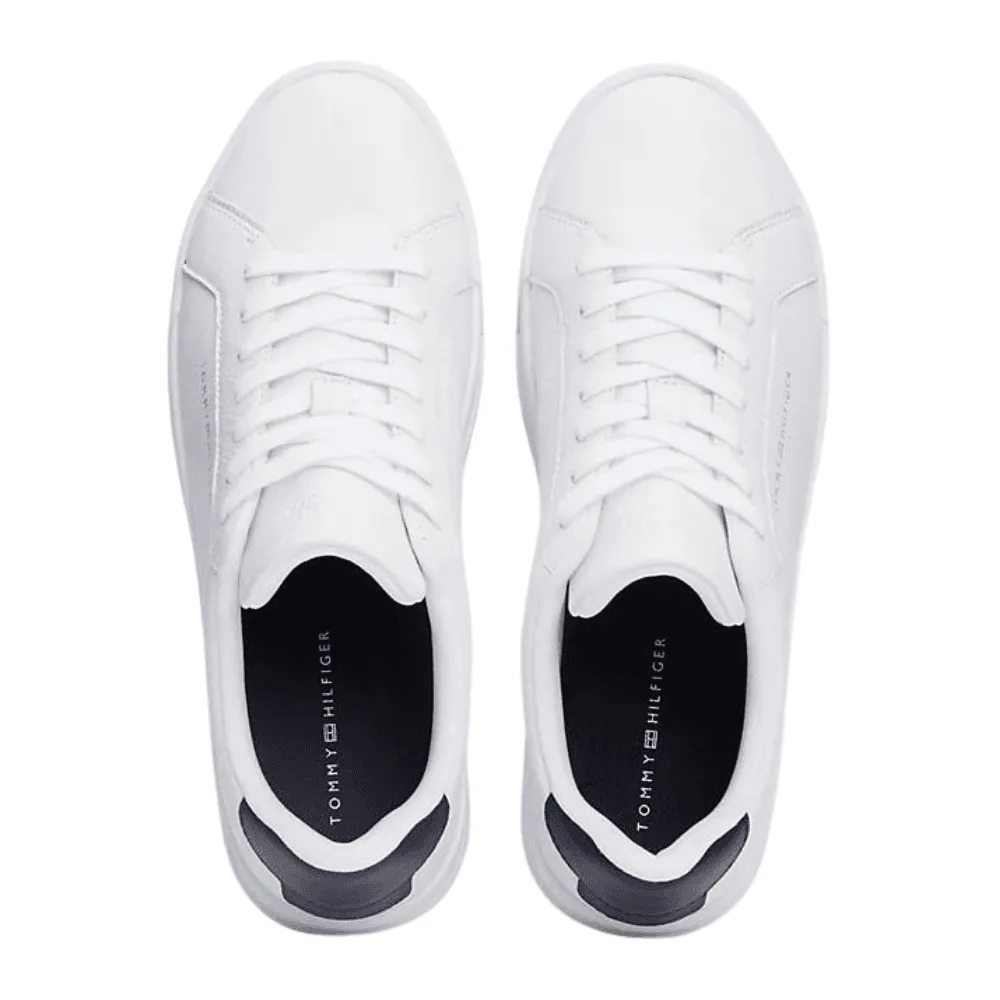 Tommy Hilfiger Pebble Grain Leather Trainers in White