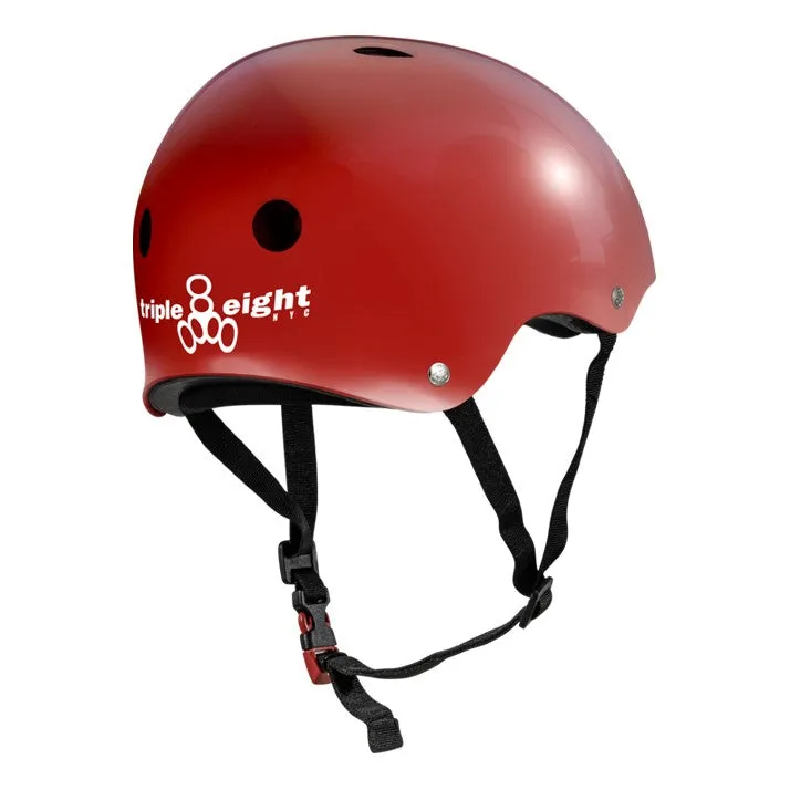 Triple 8 Red Scarlet Gloss Helmet - Certified