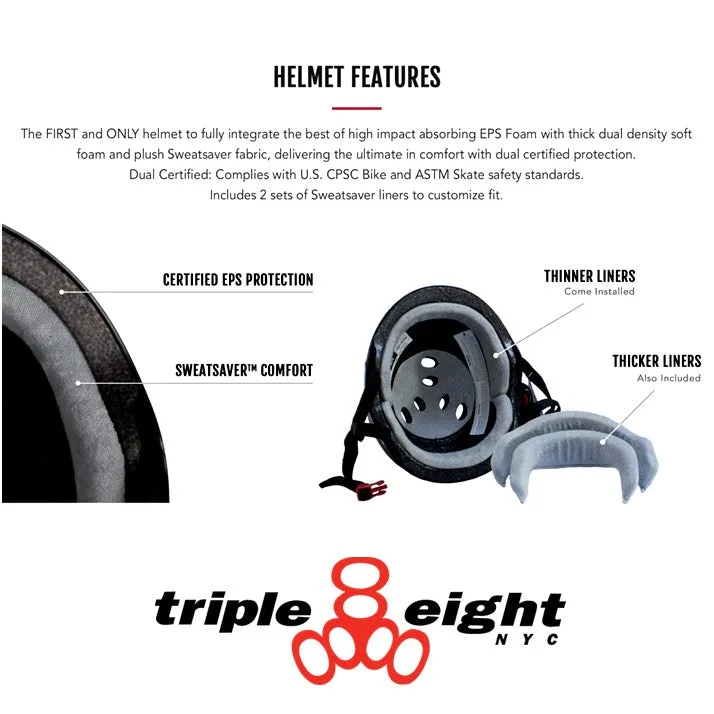 Triple 8 Red Scarlet Gloss Helmet - Certified