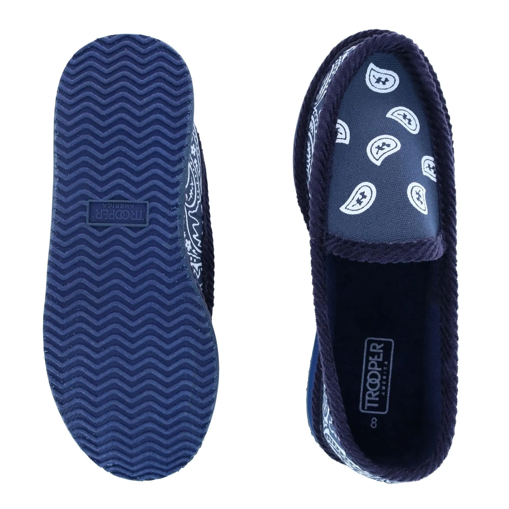 Trooper America Men's Bandana Print Slip On House Shoe Slipper